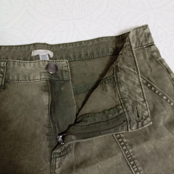 Ecote 100% Cotton Olive Green Cargo Pants With Zippers Size 28 Womens - Picture 7 of 12